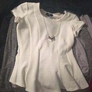 White peplum top